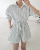 Korean style Casual spring all-match stripe jumpsuit