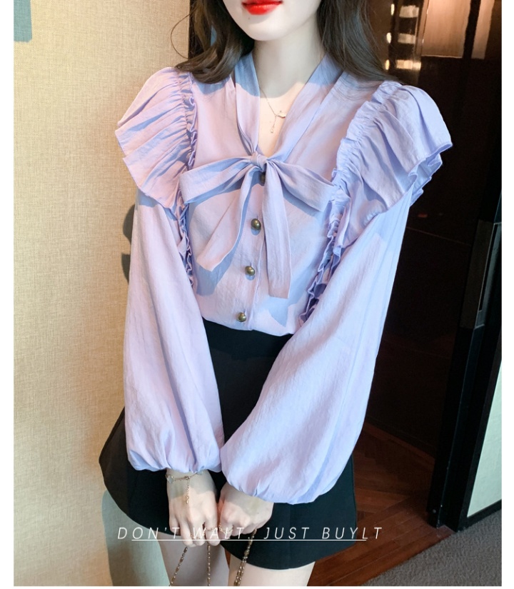 Puff sleeve Korean style shirt spring small shirt for women