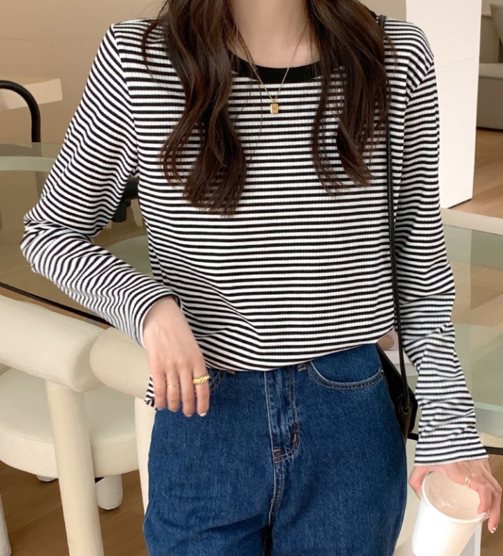 Western style T-shirt stripe tops for women