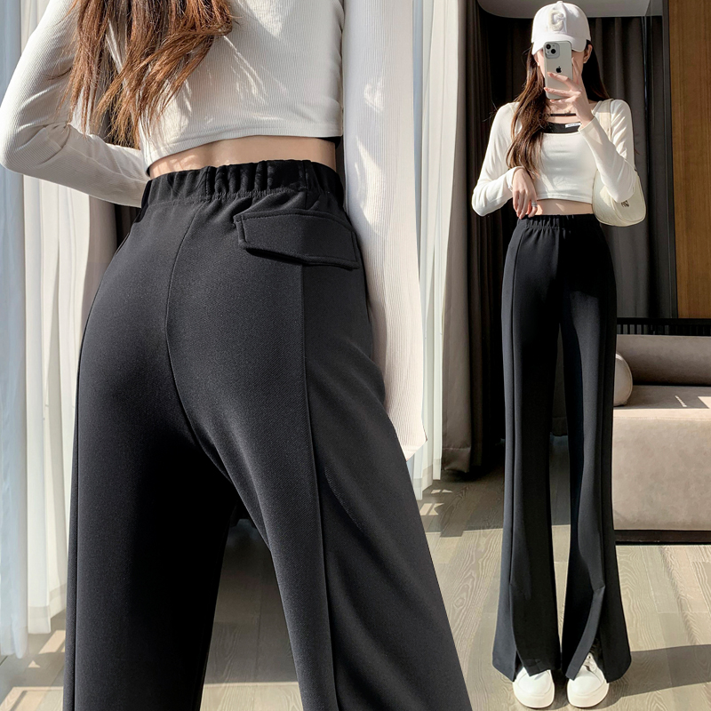 High waist business suit wide leg pants for women