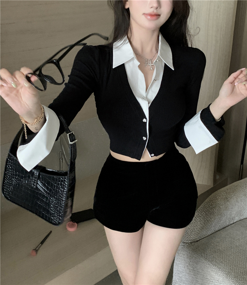 Long sleeve cardigan knitted tops for women