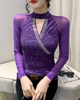 Gauze all-match small shirt long sleeve tops for women