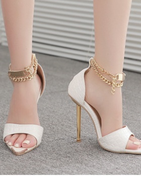 Chain candy colors stilettos large yard sandals for women