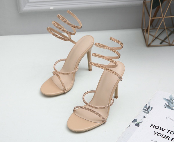 Open toe fine-root high-heeled shoes rome sandals for women