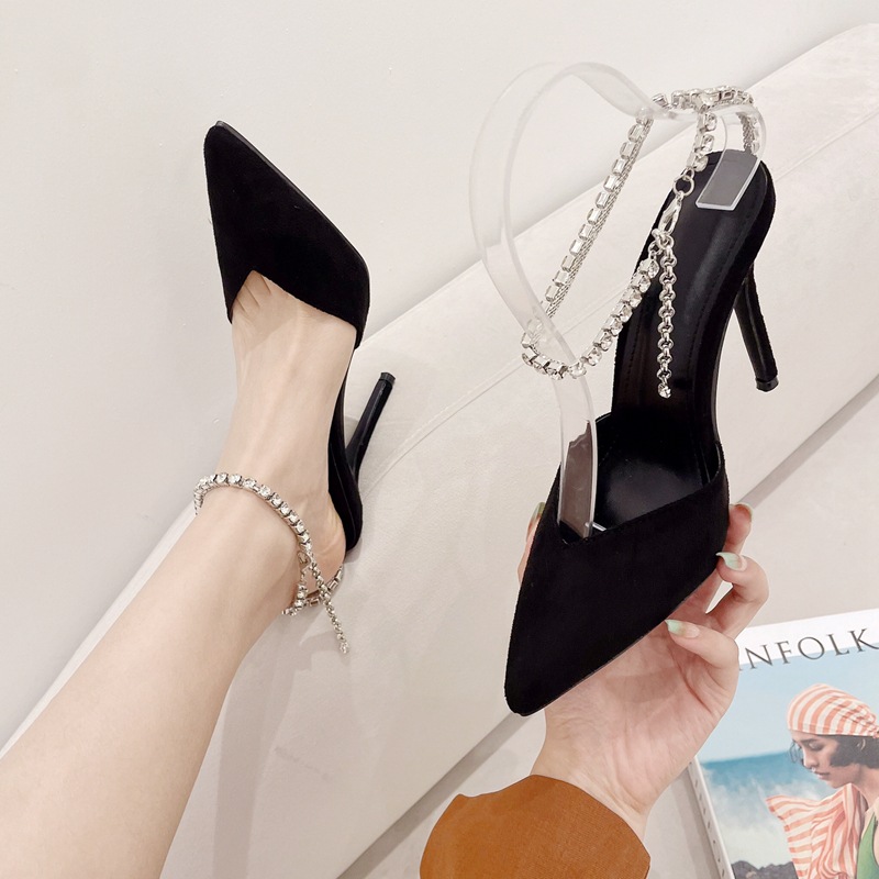 Spring stilettos rhinestone shoes for women