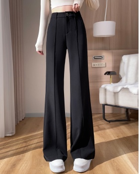 Drape Casual flare pants slim high waist pants for women