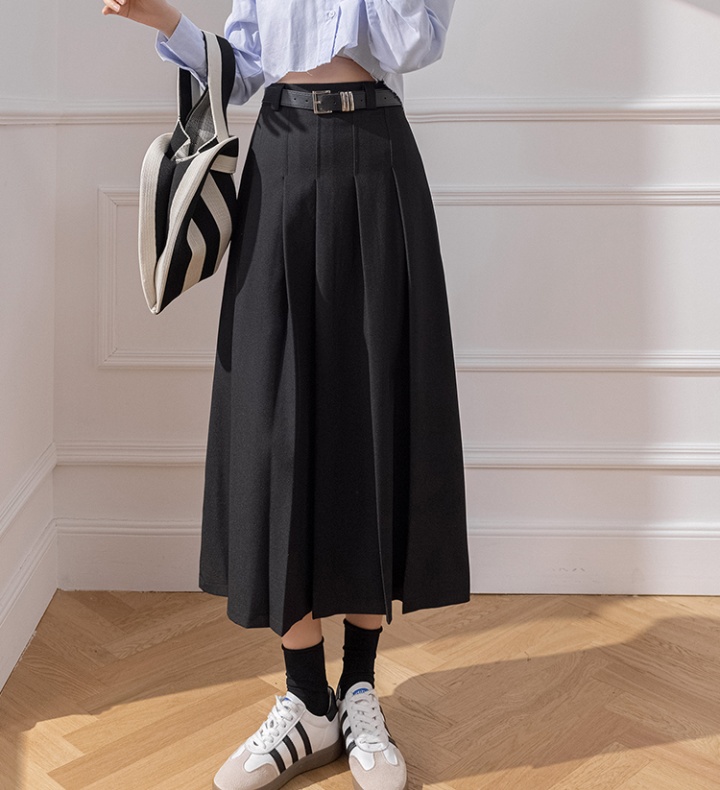 Spring and summer pleated skirt high waist big skirt long skirt