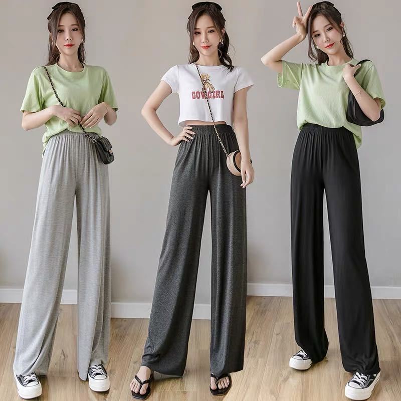 Casual thin pants high waist wide leg pants for women