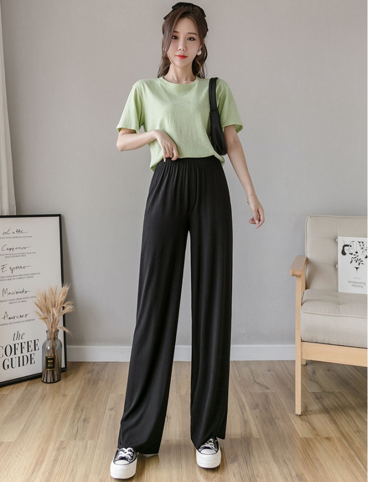 Casual thin pants high waist wide leg pants for women