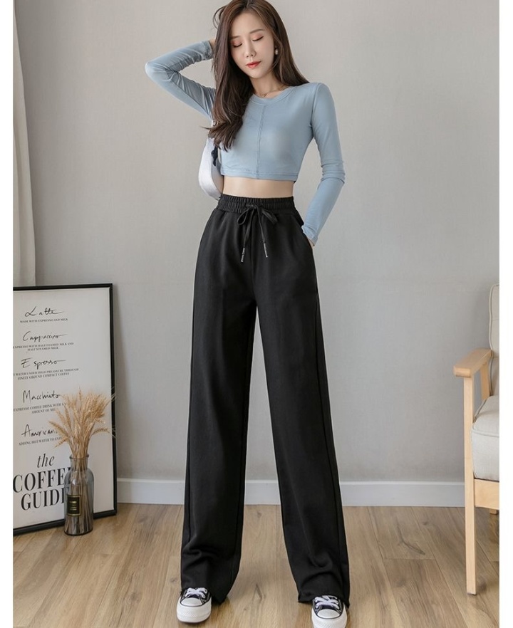 Korean style cotton Casual wide leg pants for women