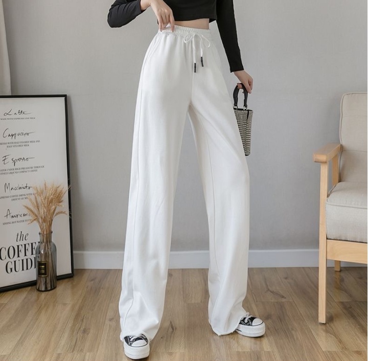 Korean style cotton Casual wide leg pants for women