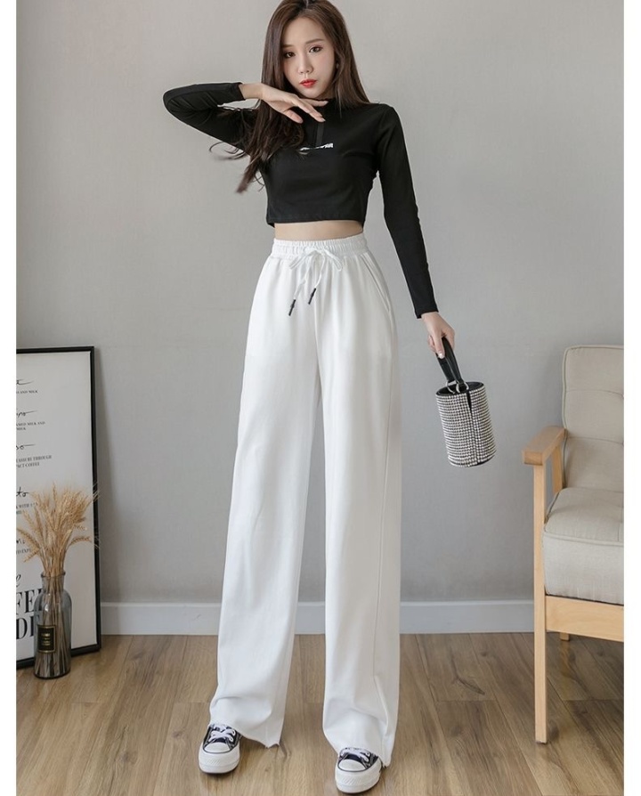 Korean style cotton Casual wide leg pants for women