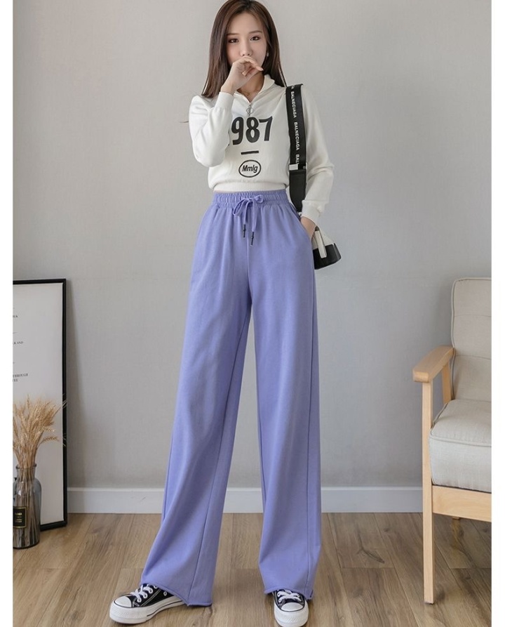 Korean style cotton Casual wide leg pants for women