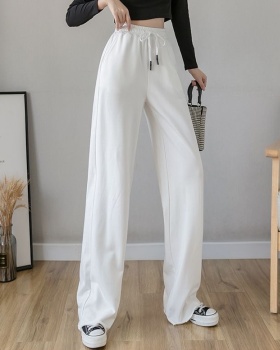 Korean style cotton Casual wide leg pants for women