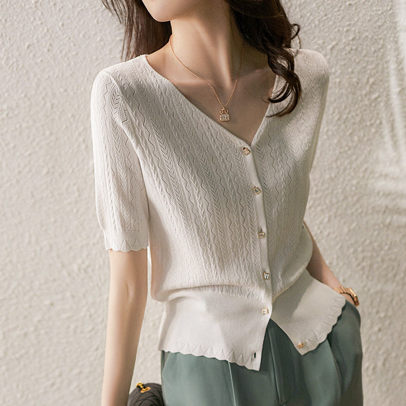 Korean style pure shirts fashion sweater for women