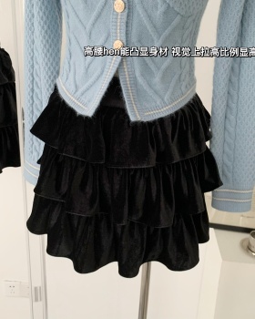 Spring short skirt high waist puff skirt for women