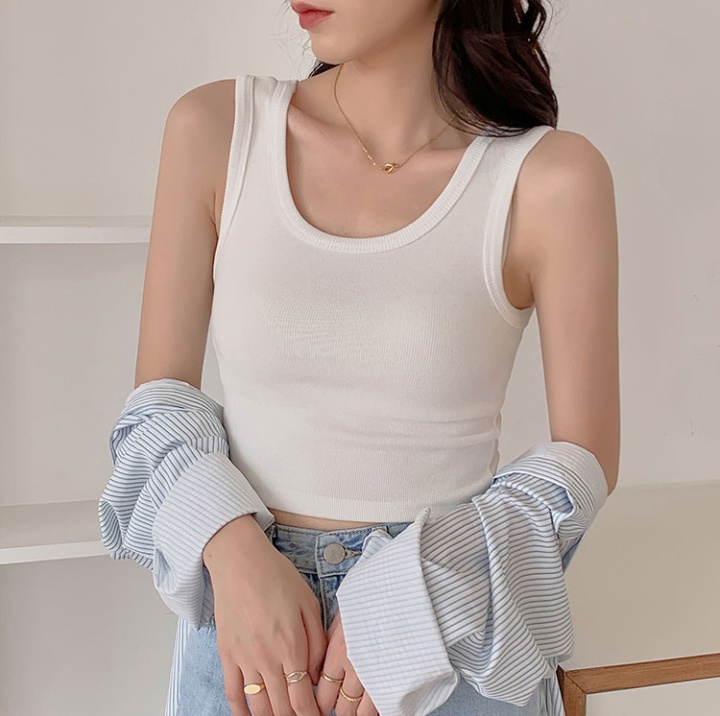 Slim sleeveless vest white bottoming shirt for women