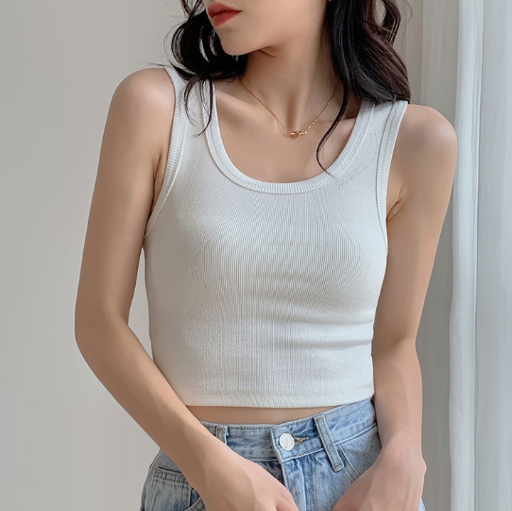 Slim sleeveless vest white bottoming shirt for women