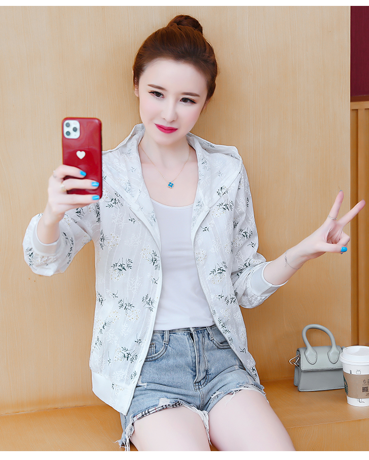 Western style Casual hooded tops short thin coat for women