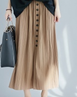 Pleated split long skirt pure skirt for women