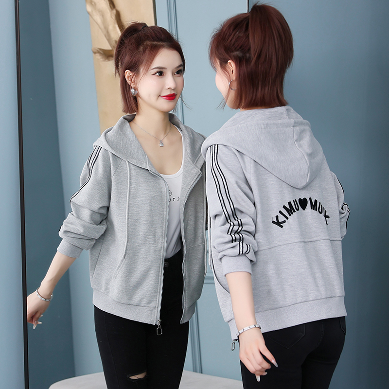Spring and autumn hoodie student cardigan for women