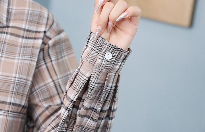 Casual unique tops plaid spring and summer shirt for women