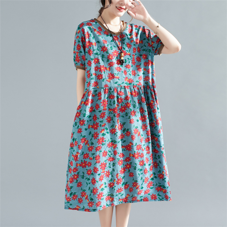 Cover belly spring and summer large yard dress
