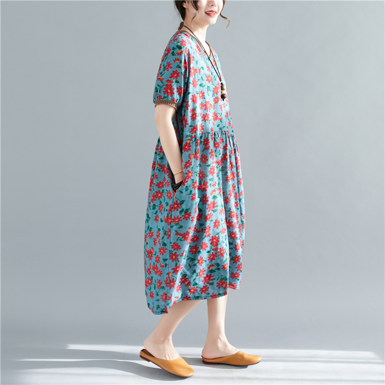 Cover belly spring and summer large yard dress
