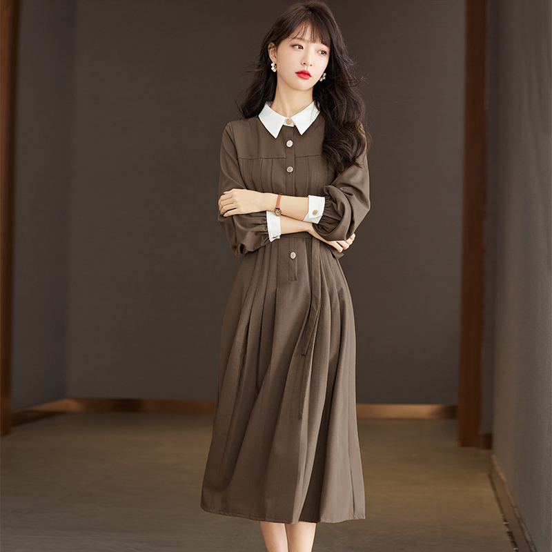 Long sleeve long dress France style business suit