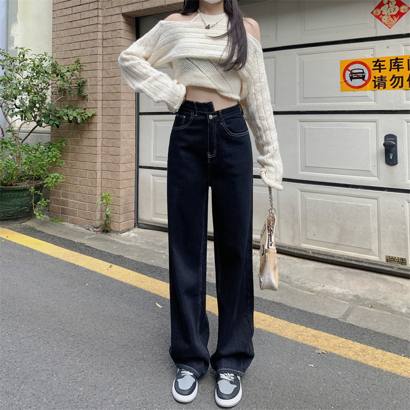 Spring and autumn long pants black jeans for women