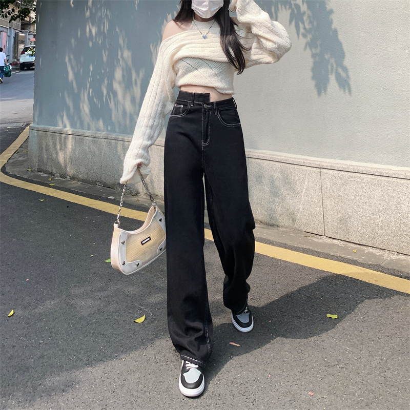 Spring and autumn long pants black jeans for women
