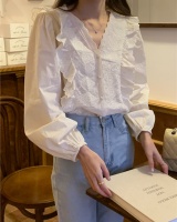 Long sleeve splice Korean style France style shirt