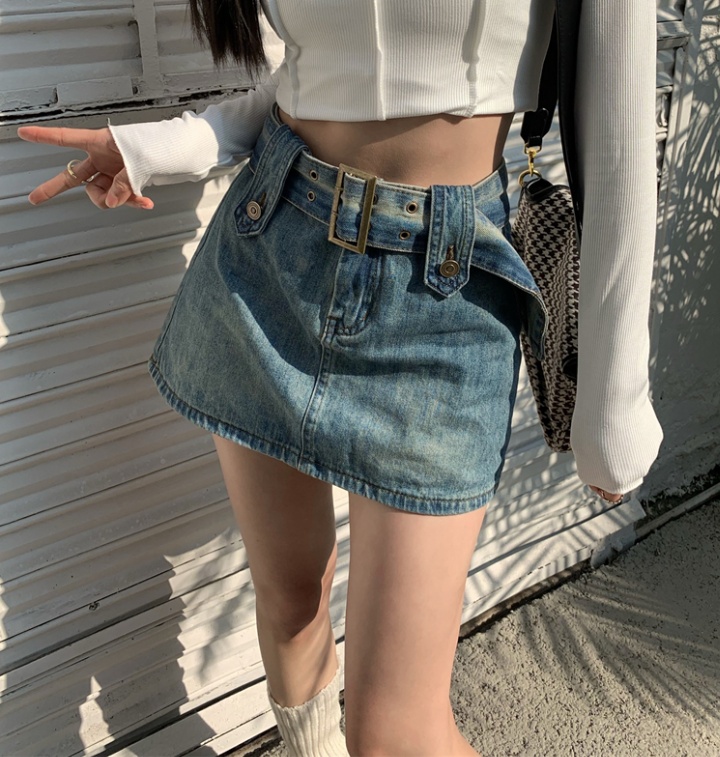 Spicegirl denim spring high waist retro slim skirt