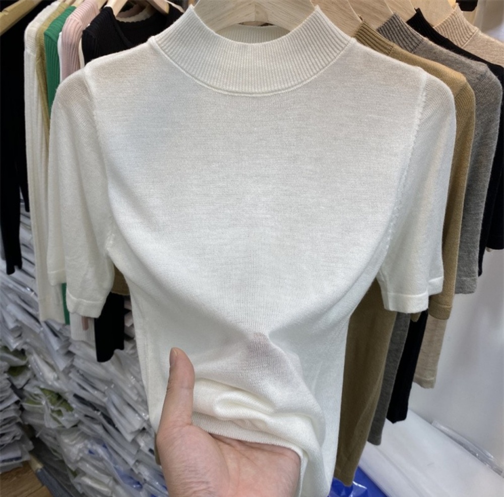 Western style sweater short sleeve tops for women