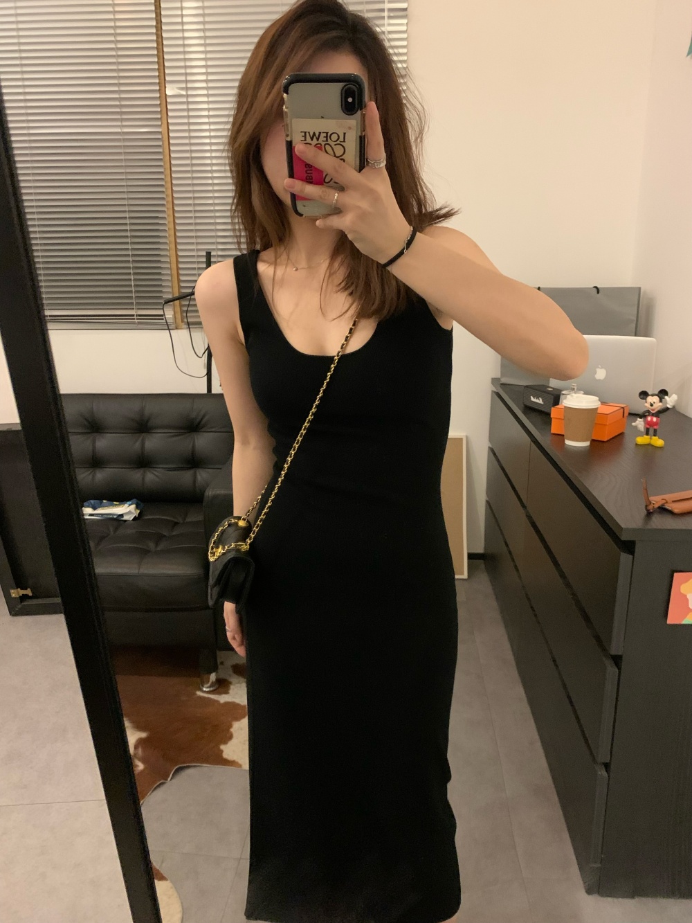 Knitted slim Casual vest long all-match bottoming dress