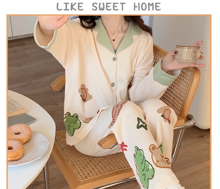 Wears outside cardigan Korean style pajamas 2pcs set for women
