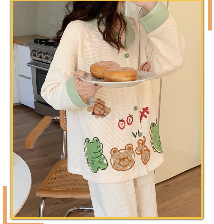 Wears outside cardigan Korean style pajamas 2pcs set for women