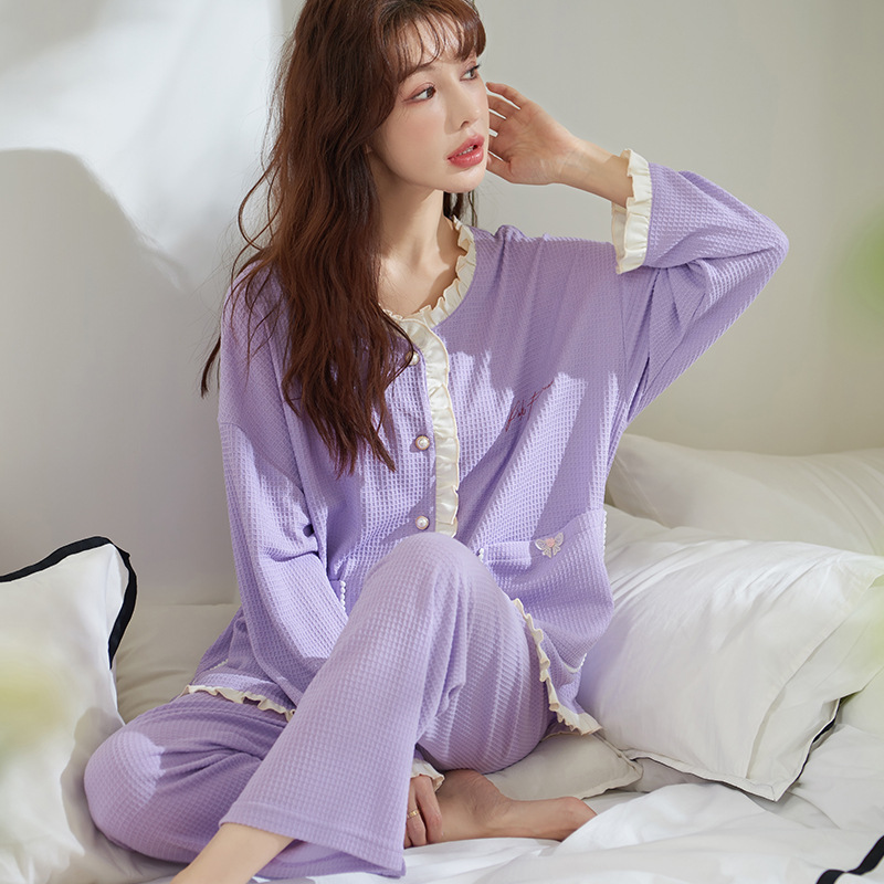 Summer pajamas homewear cardigan 2pcs set for women