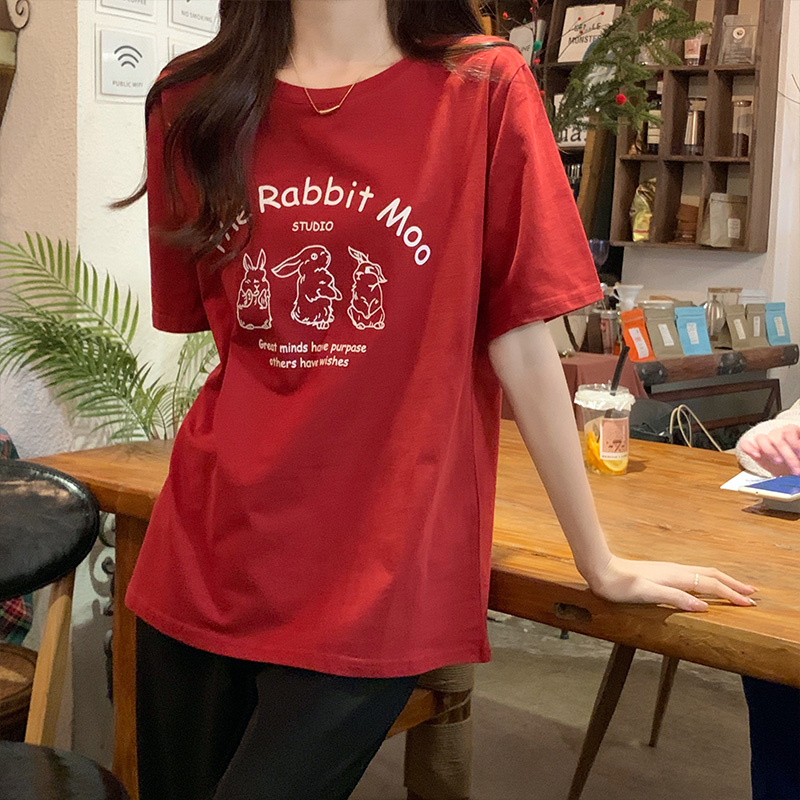 Korean style tops all-match T-shirt for women