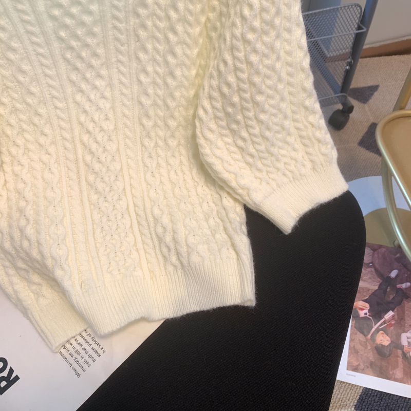 Temperament twist Korean style short sleeve sweater for women