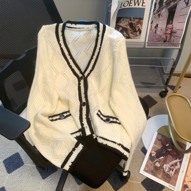 Fashion and elegant lazy cardigan mixed colors tops for women