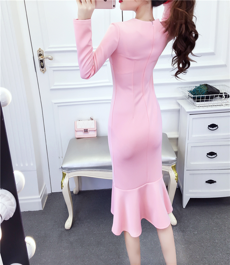 Spring and autumn dress long formal dress