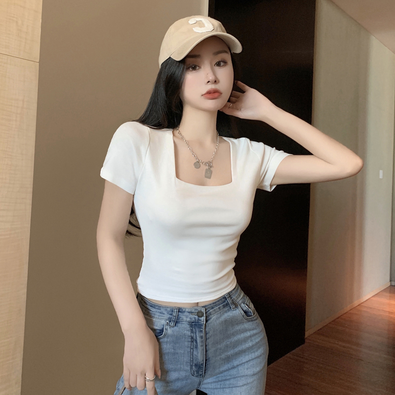 Western style tops slim bottoming shirt for women