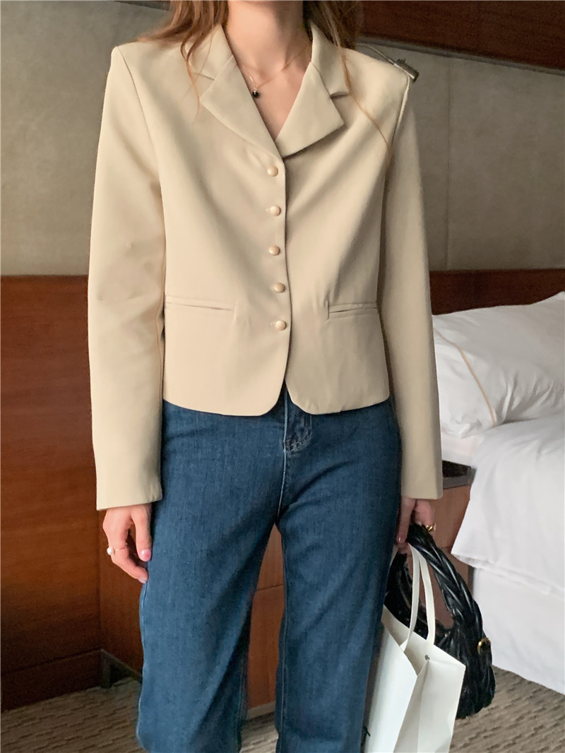 Short France style business suit simple retro coat