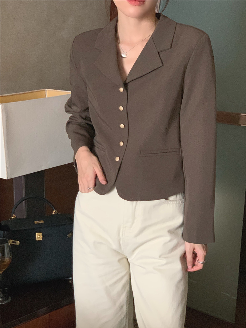 Short France style business suit simple retro coat