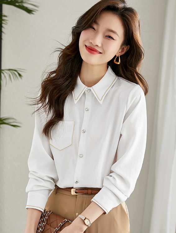 Unique tender France style shirt spring white tops