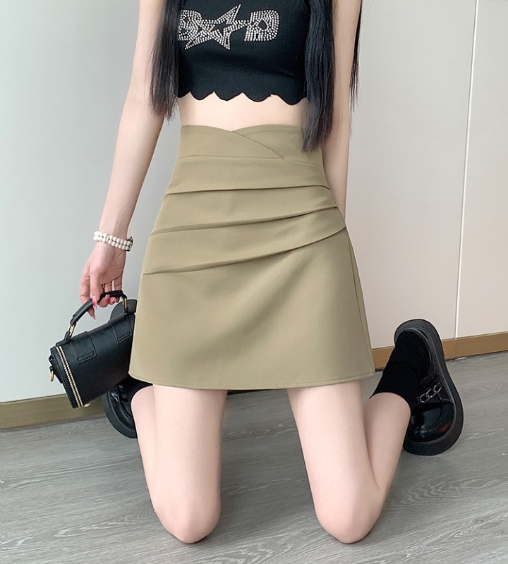Slim package hip pants high waist fold skirt for women