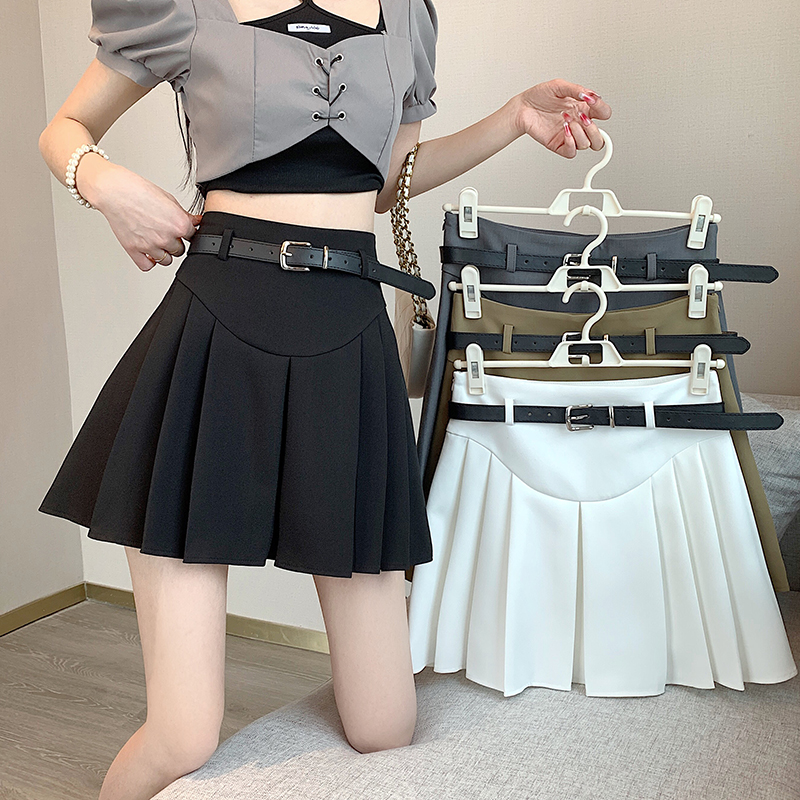 High waist business suit pleated skirt