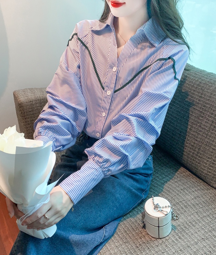 Fashion puff sleeve chiffon shirt Korean style tops