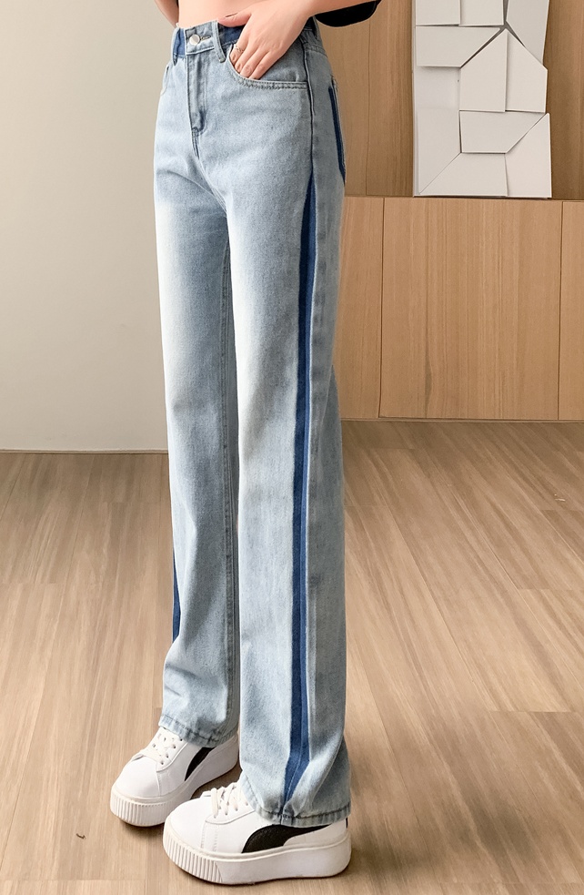 Slim splice long pants gradient wide leg pants for women